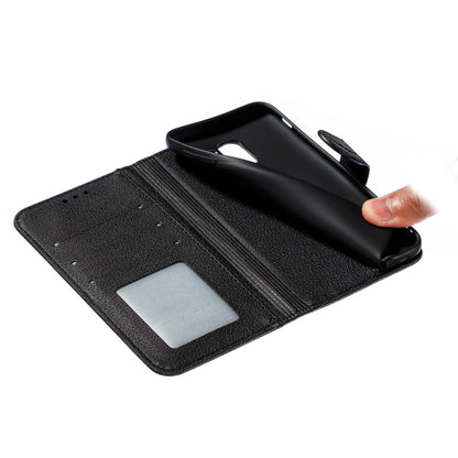 Feather Pattern Litchi Texture Horizontal Flip Leather Case with Wallet & Holder & Card Slots For Galaxy J6 (2018)(Black) by buy2fix