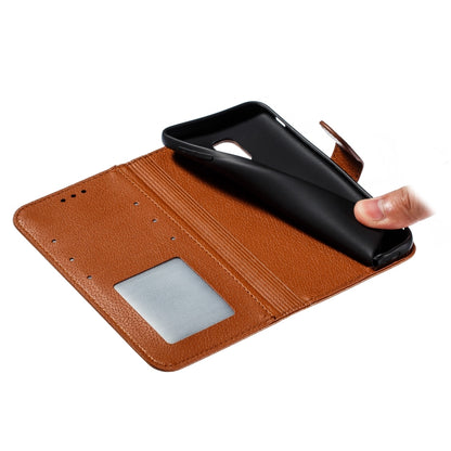 Feather Pattern Litchi Texture Horizontal Flip Leather Case with Wallet & Holder & Card Slots For Galaxy J6 (2018)(Brown) by buy2fix