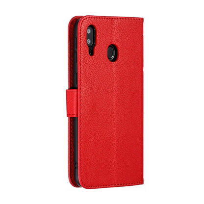 Feather Pattern Litchi Texture Horizontal Flip Leather Case with Wallet & Holder & Card Slots For Galaxy M20(Red) by buy2fix
