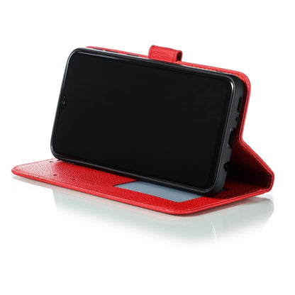 Feather Pattern Litchi Texture Horizontal Flip Leather Case with Wallet & Holder & Card Slots For Galaxy M20(Red) by buy2fix