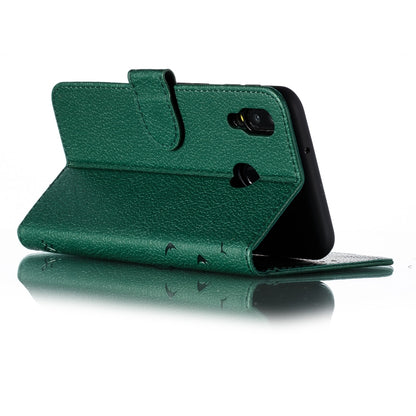 Feather Pattern Litchi Texture Horizontal Flip Leather Case with Wallet & Holder & Card Slots For Galaxy M20(Green) by buy2fix