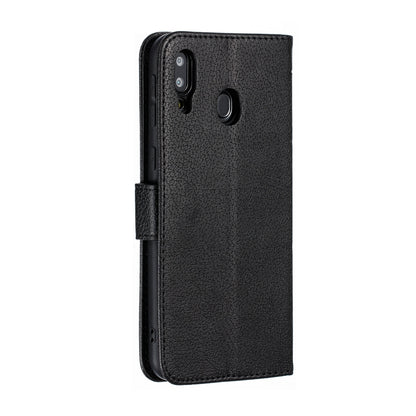 Feather Pattern Litchi Texture Horizontal Flip Leather Case with Wallet & Holder & Card Slots For Galaxy M20(Black) by buy2fix