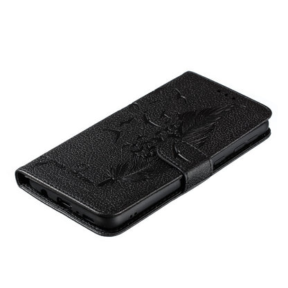 Feather Pattern Litchi Texture Horizontal Flip Leather Case with Wallet & Holder & Card Slots For Galaxy M20(Black) by buy2fix