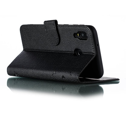 Feather Pattern Litchi Texture Horizontal Flip Leather Case with Wallet & Holder & Card Slots For Galaxy M20(Black) by buy2fix