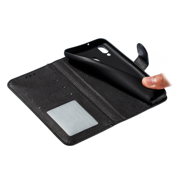 Feather Pattern Litchi Texture Horizontal Flip Leather Case with Wallet & Holder & Card Slots For Galaxy M20(Black) by buy2fix