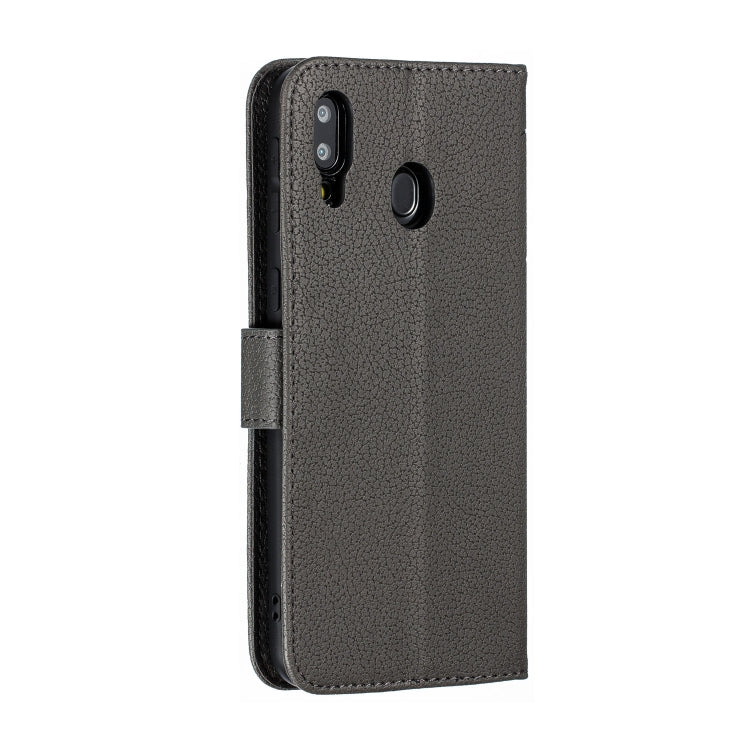 Feather Pattern Litchi Texture Horizontal Flip Leather Case with Wallet & Holder & Card Slots For Galaxy M20(Gray) by buy2fix