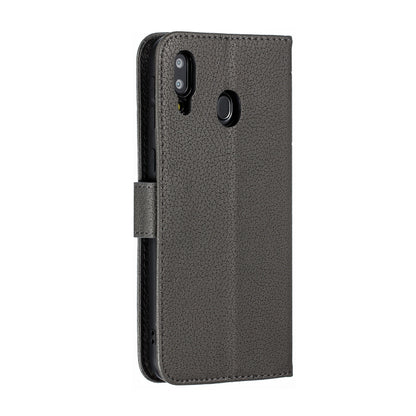 Feather Pattern Litchi Texture Horizontal Flip Leather Case with Wallet & Holder & Card Slots For Galaxy M20(Gray) by buy2fix