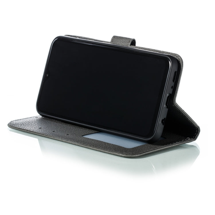 Feather Pattern Litchi Texture Horizontal Flip Leather Case with Wallet & Holder & Card Slots For Galaxy M20(Gray) by buy2fix