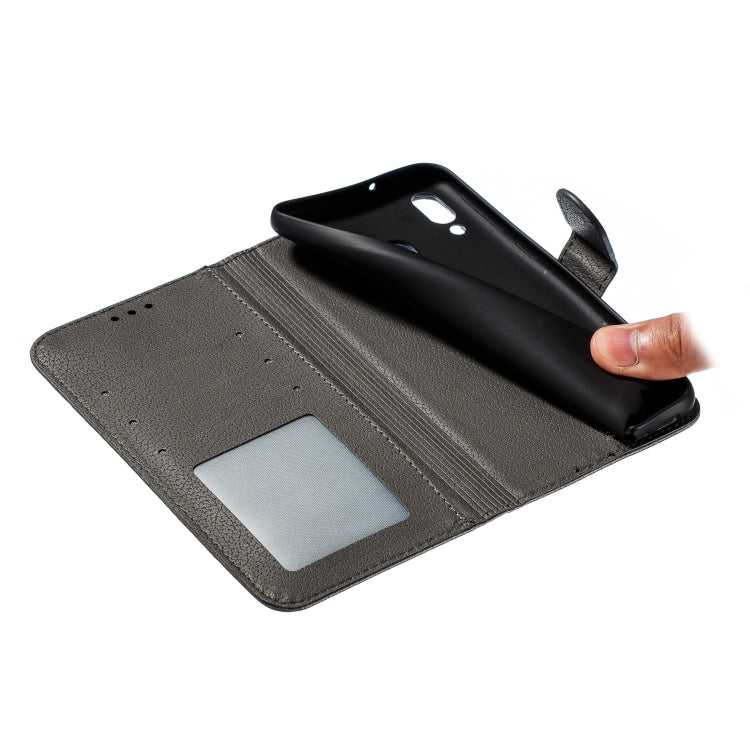 Feather Pattern Litchi Texture Horizontal Flip Leather Case with Wallet & Holder & Card Slots For Galaxy M20(Gray) by buy2fix