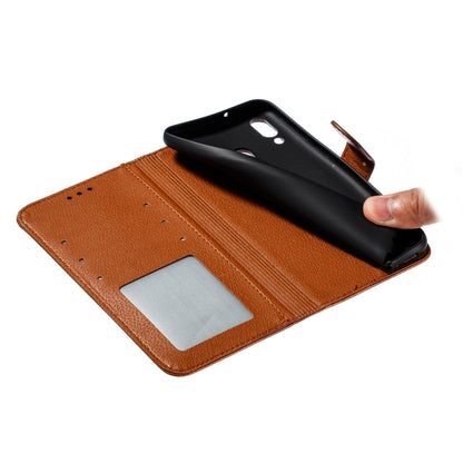 Feather Pattern Litchi Texture Horizontal Flip Leather Case with Wallet & Holder & Card Slots For Galaxy M20(Brown) by buy2fix