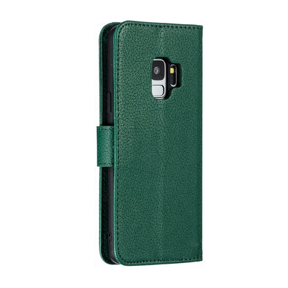 Feather Pattern Litchi Texture Horizontal Flip Leather Case with Wallet & Holder & Card Slots For Galaxy S9(Green) by buy2fix