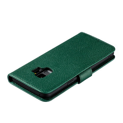 Feather Pattern Litchi Texture Horizontal Flip Leather Case with Wallet & Holder & Card Slots For Galaxy S9(Green) by buy2fix