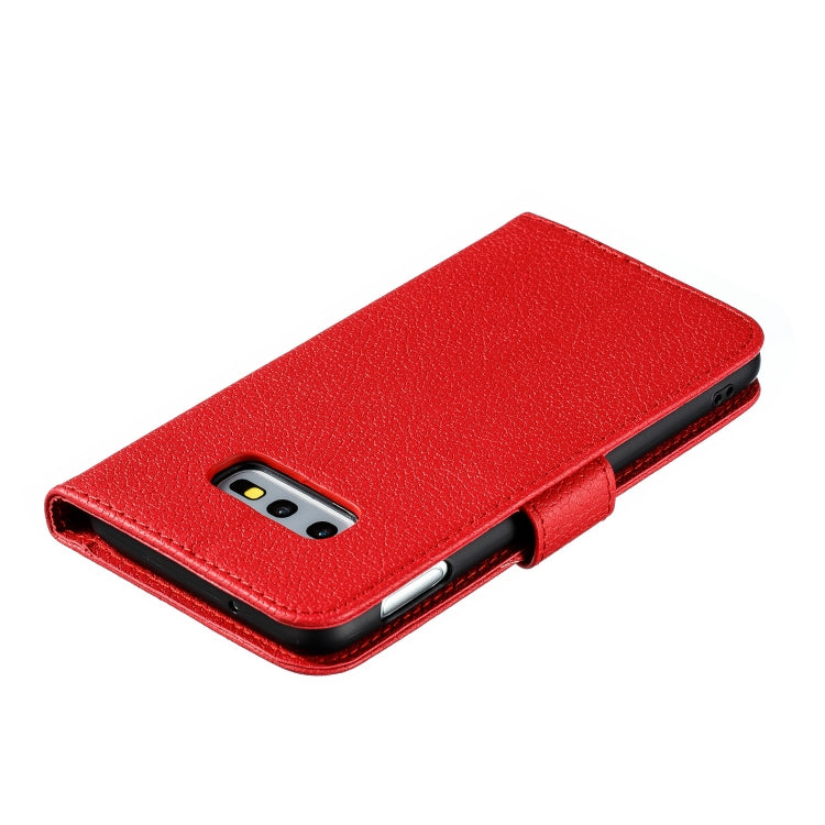 Feather Pattern Litchi Texture Horizontal Flip Leather Case with Wallet & Holder & Card Slots For Galaxy S10e(Red) by buy2fix