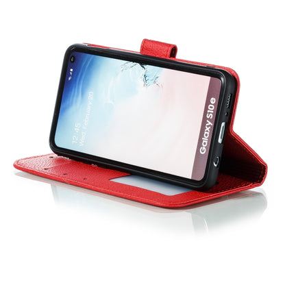 Feather Pattern Litchi Texture Horizontal Flip Leather Case with Wallet & Holder & Card Slots For Galaxy S10e(Red) by buy2fix