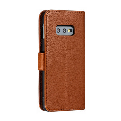 Feather Pattern Litchi Texture Horizontal Flip Leather Case with Wallet & Holder & Card Slots For Galaxy S10e(Brown) by buy2fix