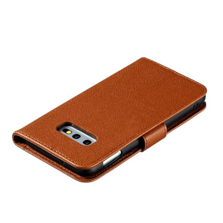 Feather Pattern Litchi Texture Horizontal Flip Leather Case with Wallet & Holder & Card Slots For Galaxy S10e(Brown) by buy2fix