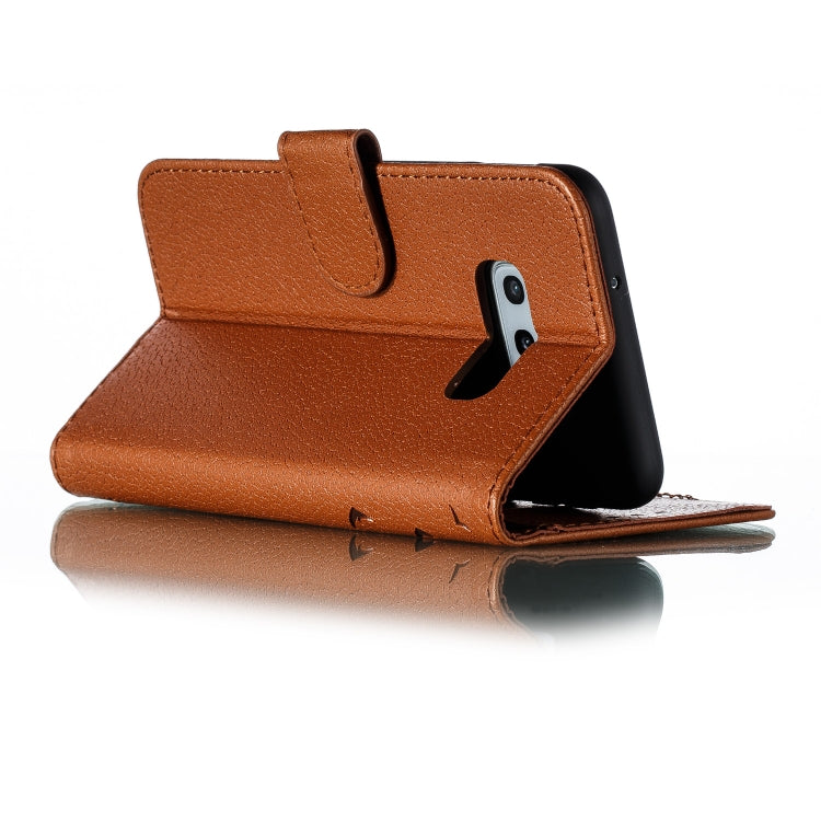 Feather Pattern Litchi Texture Horizontal Flip Leather Case with Wallet & Holder & Card Slots For Galaxy S10e(Brown) by buy2fix