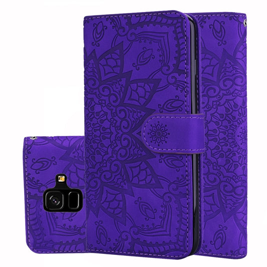 Calf Pattern Double Folding Design Embossed Leather Case with Wallet & Holder & Card Slots for Galaxy A6 (2018)(Purple) by buy2fix