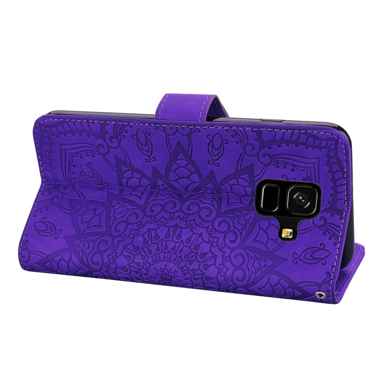 Calf Pattern Double Folding Design Embossed Leather Case with Wallet & Holder & Card Slots for Galaxy A6 (2018)(Purple) by buy2fix