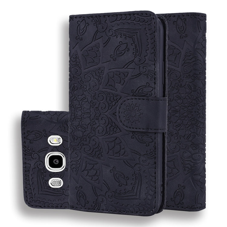 Calf Pattern Double Folding Design Embossed Leather Case with Wallet & Holder & Card Slots for Galaxy J5 (2016) / J510(Black) by buy2fix