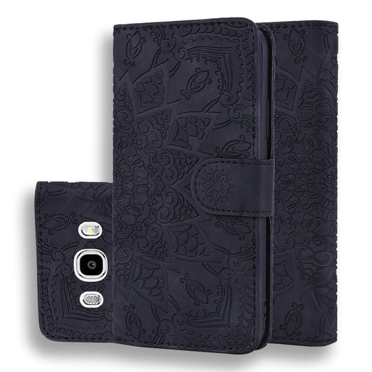 Calf Pattern Double Folding Design Embossed Leather Case with Wallet & Holder & Card Slots for Galaxy J5 (2016) / J510(Black) by buy2fix