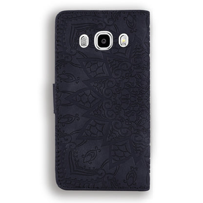 Calf Pattern Double Folding Design Embossed Leather Case with Wallet & Holder & Card Slots for Galaxy J5 (2016) / J510(Black) by buy2fix