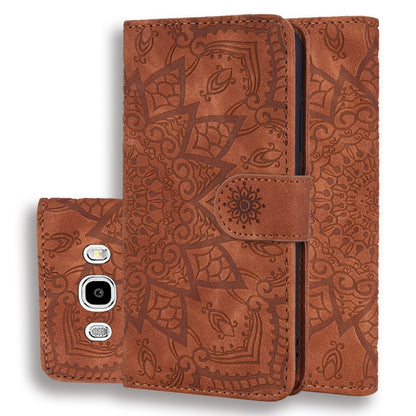 Calf Pattern Double Folding Design Embossed Leather Case with Wallet & Holder & Card Slots for Galaxy J5 (2016) / J510(Brown) by buy2fix