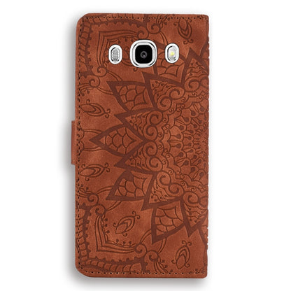 Calf Pattern Double Folding Design Embossed Leather Case with Wallet & Holder & Card Slots for Galaxy J5 (2016) / J510(Brown) by buy2fix