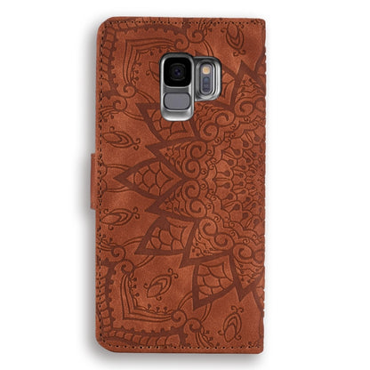 Calf Pattern Double Folding Design Embossed Leather Case with Wallet & Holder & Card Slots for Galaxy S9(Brown) by buy2fix