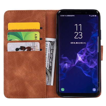 Calf Pattern Double Folding Design Embossed Leather Case with Wallet & Holder & Card Slots for Galaxy S9(Brown) by buy2fix