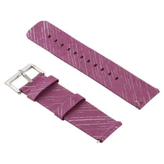 Simple Fashion Canvas Watch Band for Fitbit Versa / Versa 2(Dark Red) - Watch Bands by buy2fix | Online Shopping UK | buy2fix