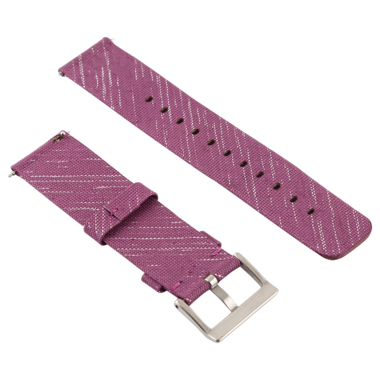 Simple Fashion Canvas Watch Band for Fitbit Versa / Versa 2(Dark Red) - Watch Bands by buy2fix | Online Shopping UK | buy2fix
