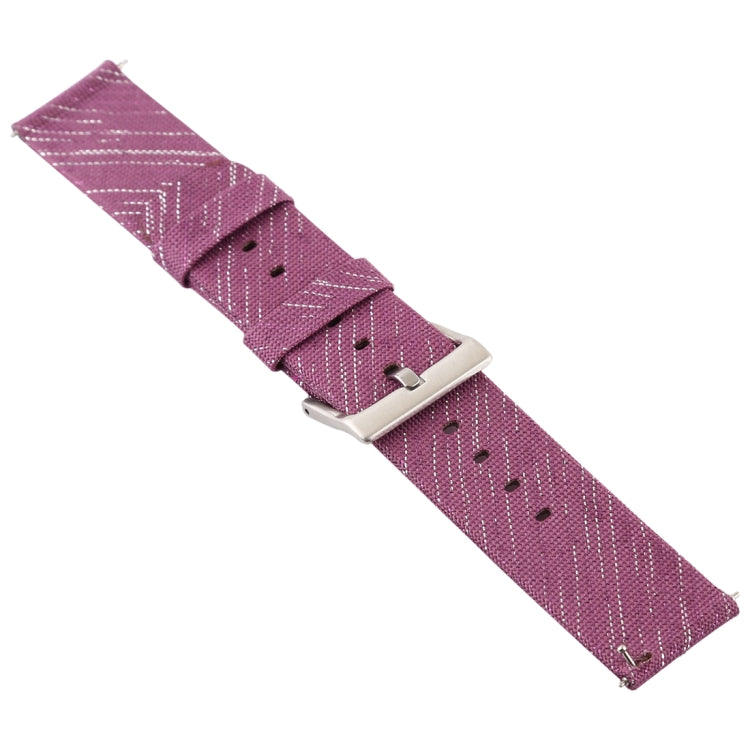 Simple Fashion Canvas Watch Band for Fitbit Versa / Versa 2(Dark Red) - Watch Bands by buy2fix | Online Shopping UK | buy2fix