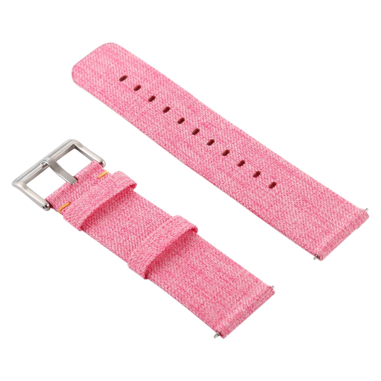 Simple Fashion Canvas Watch Band for Fitbit Versa / Versa 2(Pink) - Watch Bands by buy2fix | Online Shopping UK | buy2fix