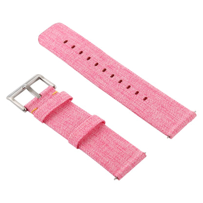 Simple Fashion Canvas Watch Band for Fitbit Versa / Versa 2(Pink) - Watch Bands by buy2fix | Online Shopping UK | buy2fix