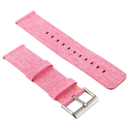 Simple Fashion Canvas Watch Band for Fitbit Versa / Versa 2(Pink) - Watch Bands by buy2fix | Online Shopping UK | buy2fix
