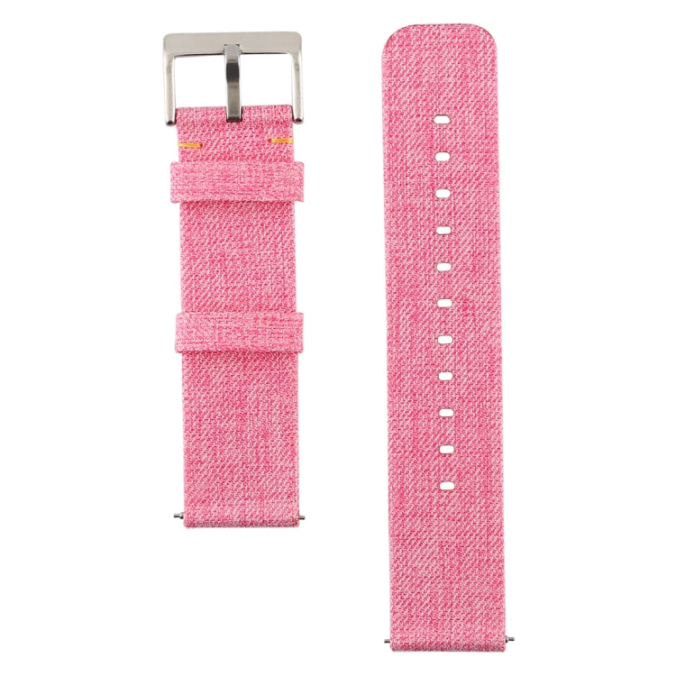 Simple Fashion Canvas Watch Band for Fitbit Versa / Versa 2(Pink) - Watch Bands by buy2fix | Online Shopping UK | buy2fix