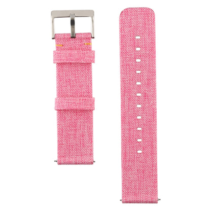 Simple Fashion Canvas Watch Band for Fitbit Versa / Versa 2(Pink) - Watch Bands by buy2fix | Online Shopping UK | buy2fix