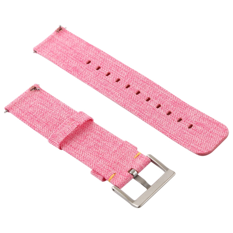 Simple Fashion Canvas Watch Band for Fitbit Versa / Versa 2(Pink) - Watch Bands by buy2fix | Online Shopping UK | buy2fix
