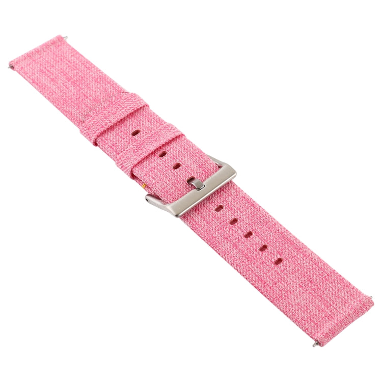 Simple Fashion Canvas Watch Band for Fitbit Versa / Versa 2(Pink) - Watch Bands by buy2fix | Online Shopping UK | buy2fix