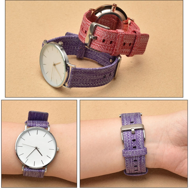 Simple Fashion Canvas Watch Band for Fitbit Versa / Versa 2(Pink) - Watch Bands by buy2fix | Online Shopping UK | buy2fix