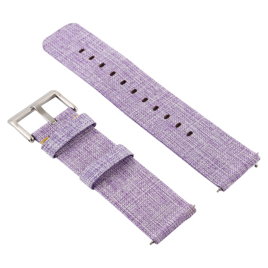 Simple Fashion Canvas Watch Band for Fitbit Versa / Versa 2(Light Purple) - Watch Bands by buy2fix | Online Shopping UK | buy2fix
