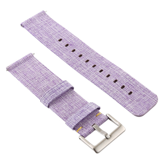 Simple Fashion Canvas Watch Band for Fitbit Versa / Versa 2(Light Purple) - Watch Bands by buy2fix | Online Shopping UK | buy2fix