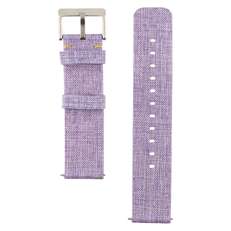 Simple Fashion Canvas Watch Band for Fitbit Versa / Versa 2(Light Purple) - Watch Bands by buy2fix | Online Shopping UK | buy2fix