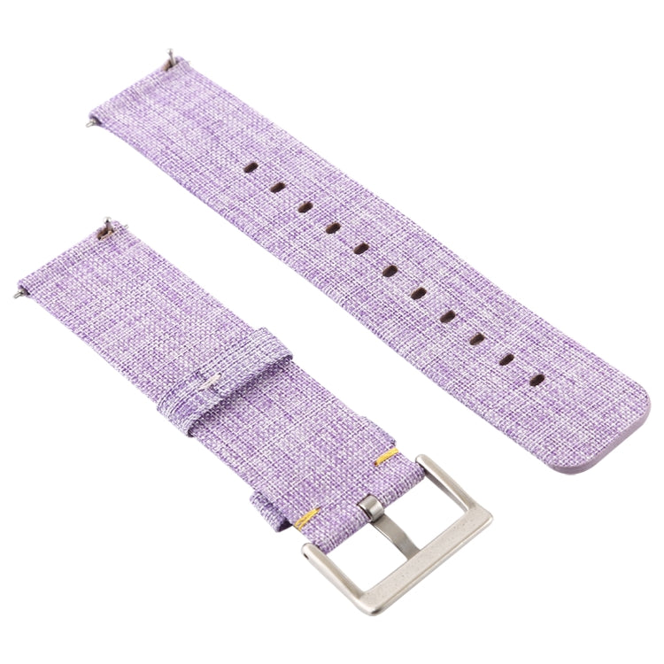 Simple Fashion Canvas Watch Band for Fitbit Versa / Versa 2(Light Purple) - Watch Bands by buy2fix | Online Shopping UK | buy2fix