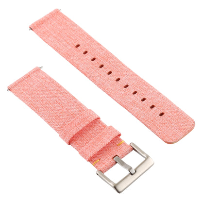 Simple Fashion Canvas Watch Band for Fitbit Versa / Versa 2(Coral) - Watch Bands by buy2fix | Online Shopping UK | buy2fix