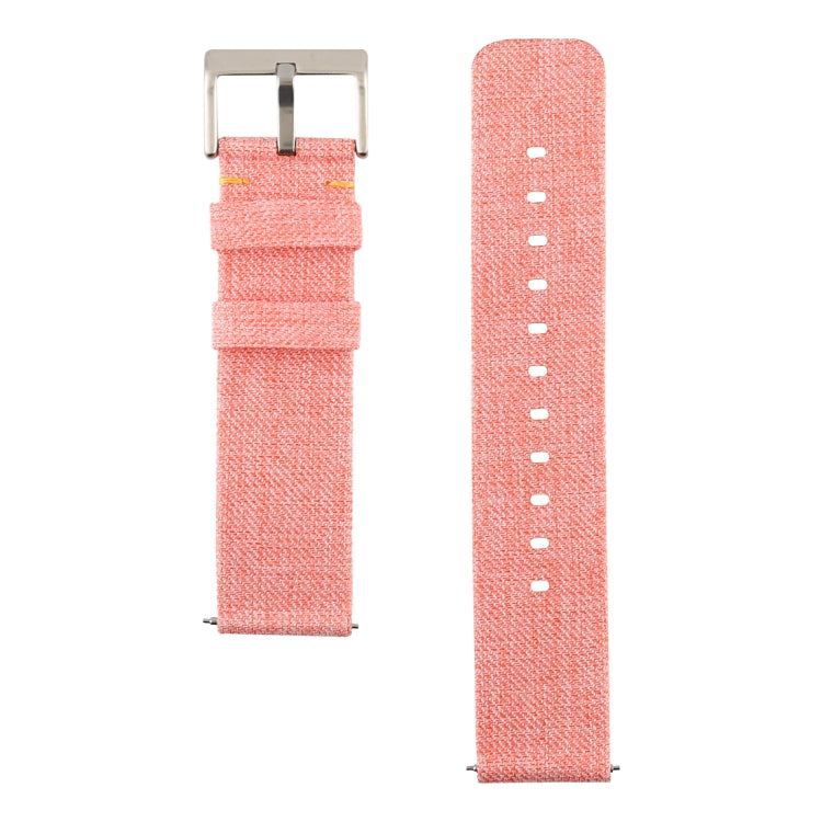 Simple Fashion Canvas Watch Band for Fitbit Versa / Versa 2(Coral) - Watch Bands by buy2fix | Online Shopping UK | buy2fix
