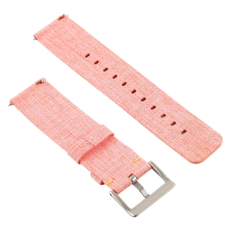 Simple Fashion Canvas Watch Band for Fitbit Versa / Versa 2(Coral) - Watch Bands by buy2fix | Online Shopping UK | buy2fix