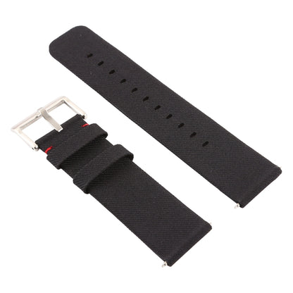 Simple Fashion Canvas Watch Band for Fitbit Versa / Versa 2(Black) - Watch Bands by buy2fix | Online Shopping UK | buy2fix
