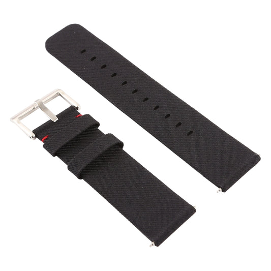 Simple Fashion Canvas Watch Band for Fitbit Versa / Versa 2(Black) - Watch Bands by buy2fix | Online Shopping UK | buy2fix